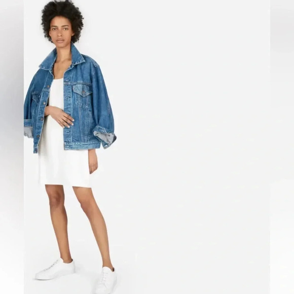 EVERLANE The Japanese GoWeave white Mini Slip dress size  00 balletcore casual - Picture 1 of 11